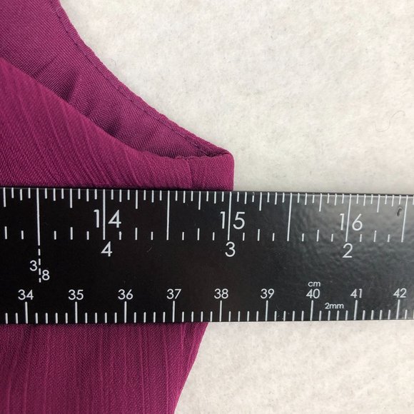 David's Bridal Women's Size 2 Purple Short Crinkle Chiffon Sleeveless Dress - Picture 7 of 11